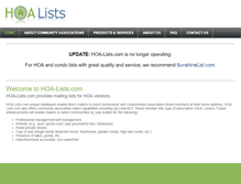 Tablet Screenshot of hoa-lists.com